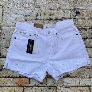 $90 Polo Ralph Lauren Women’s The Sophia Cut Off Short In White Size 27